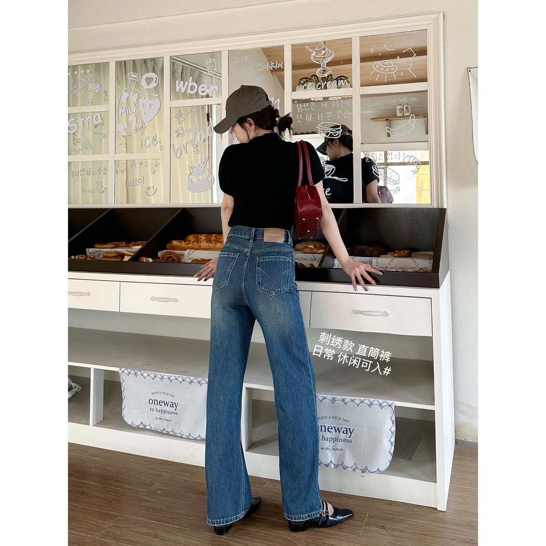 阔腿牛仔裤女款爆款2025新款高腰百搭显瘦宽松直筒垂感女装裤子