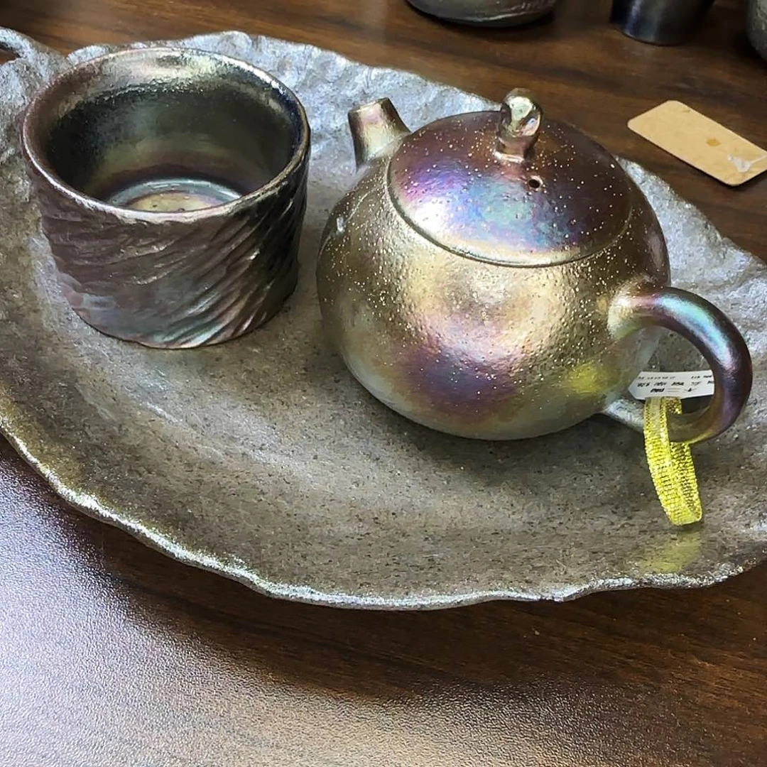 杯多****?建水紫陶柴烧壶三件套