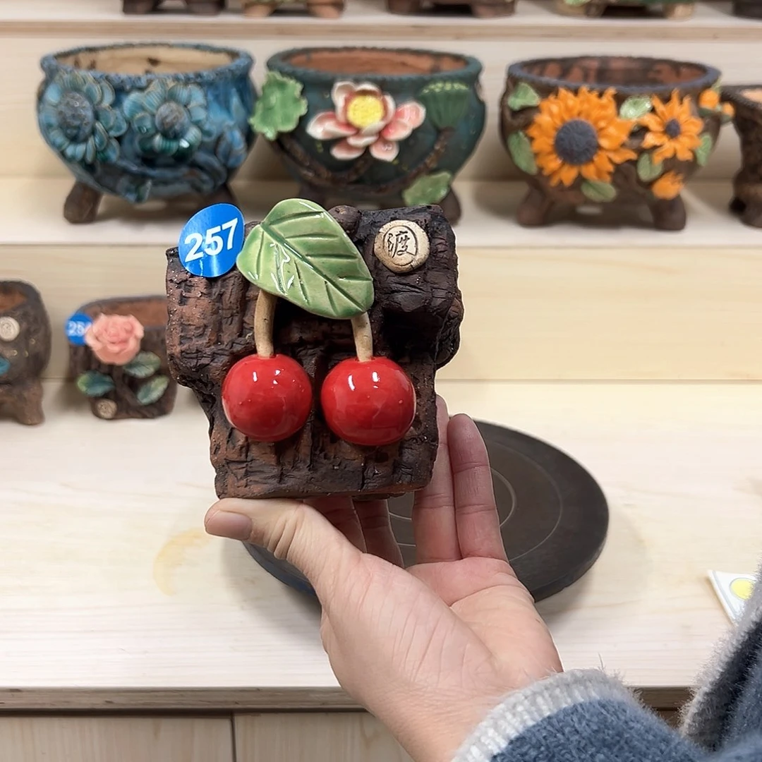 紫砂花盆257号内囗8.5×7外高10