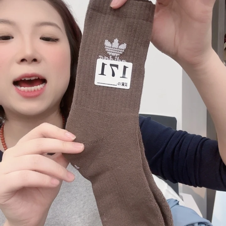 三醋酯纤维多叶草袜子棕色171