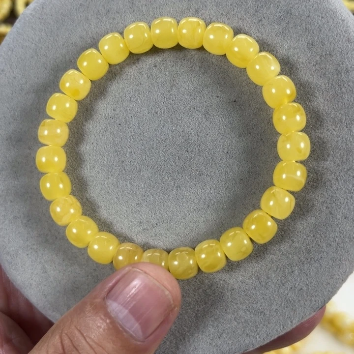 未镶嵌蜜蜡手串大*序纯天然俄料鸡油黄