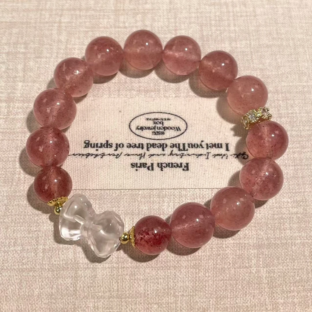 天然水晶草莓晶白水晶原创设计多样性发一