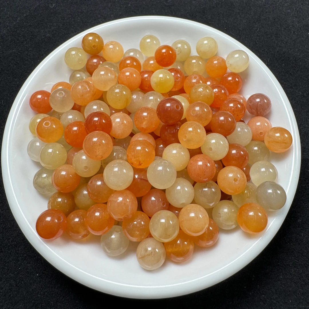 新疆金丝玉圆珠N202卡8mm 25颗（赠送弹力线）