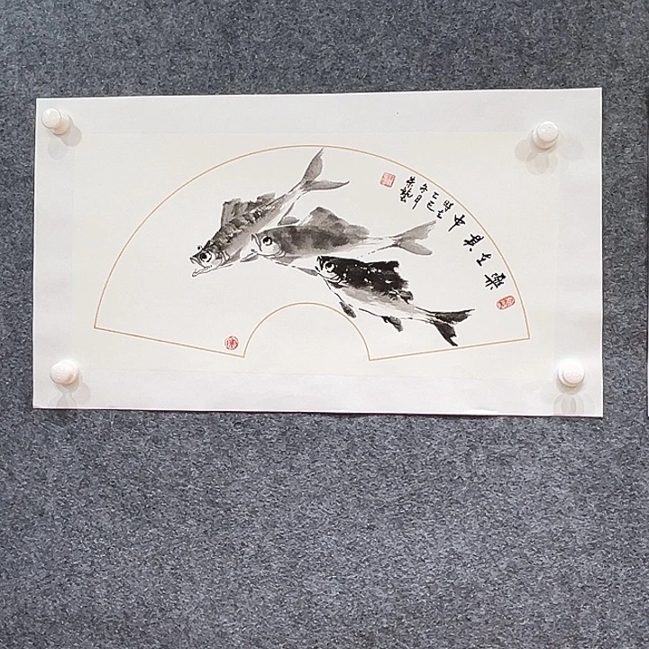 国画知鱼之乐纯手绘