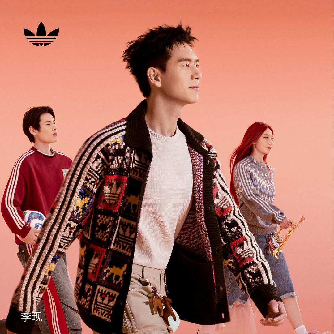 明星同款新年款慵懒风毛衣开衫外套男女秋冬阿迪达斯三叶草KR2801