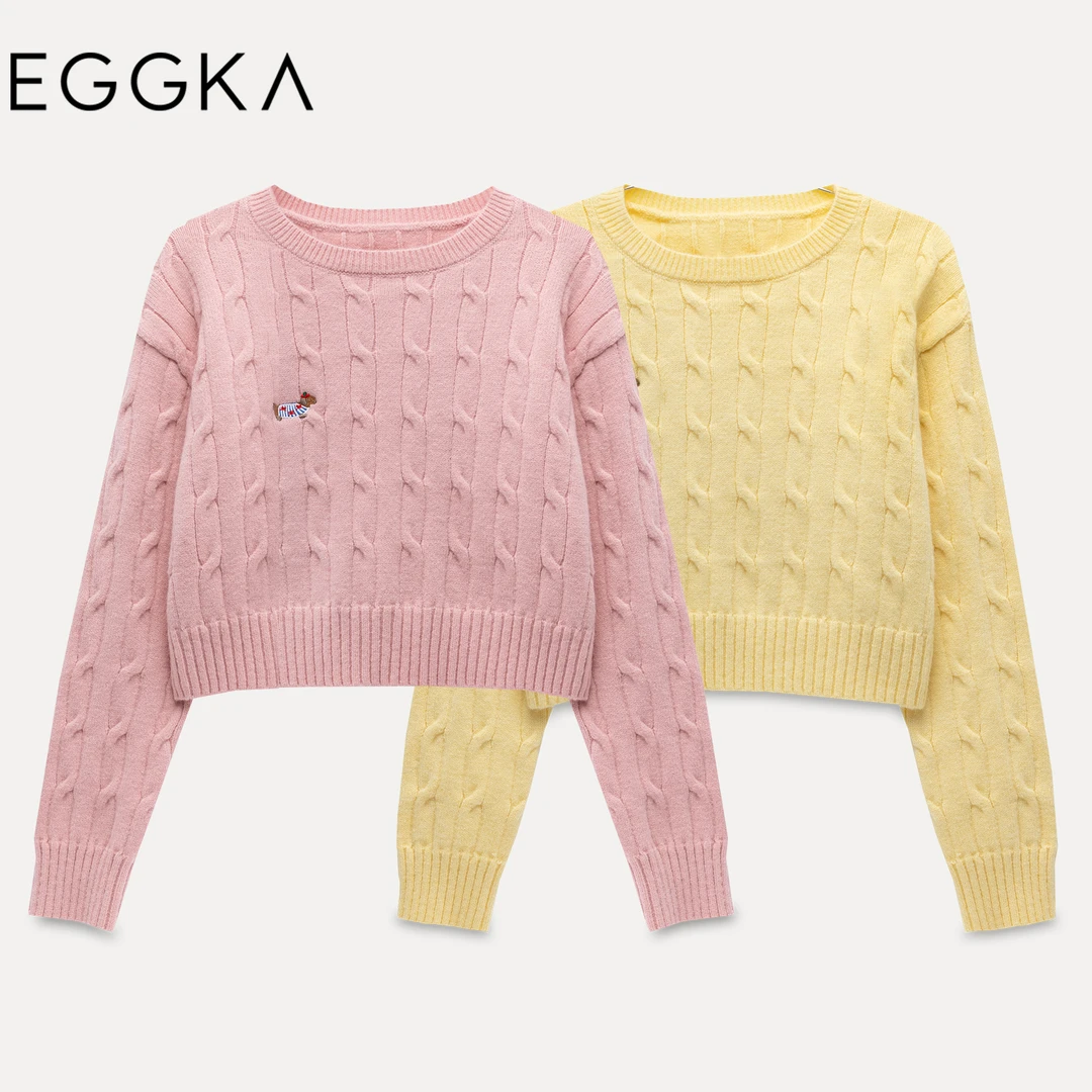 EGGKA【现现】香肠狗绣花毛衣洋气E24A4202AF