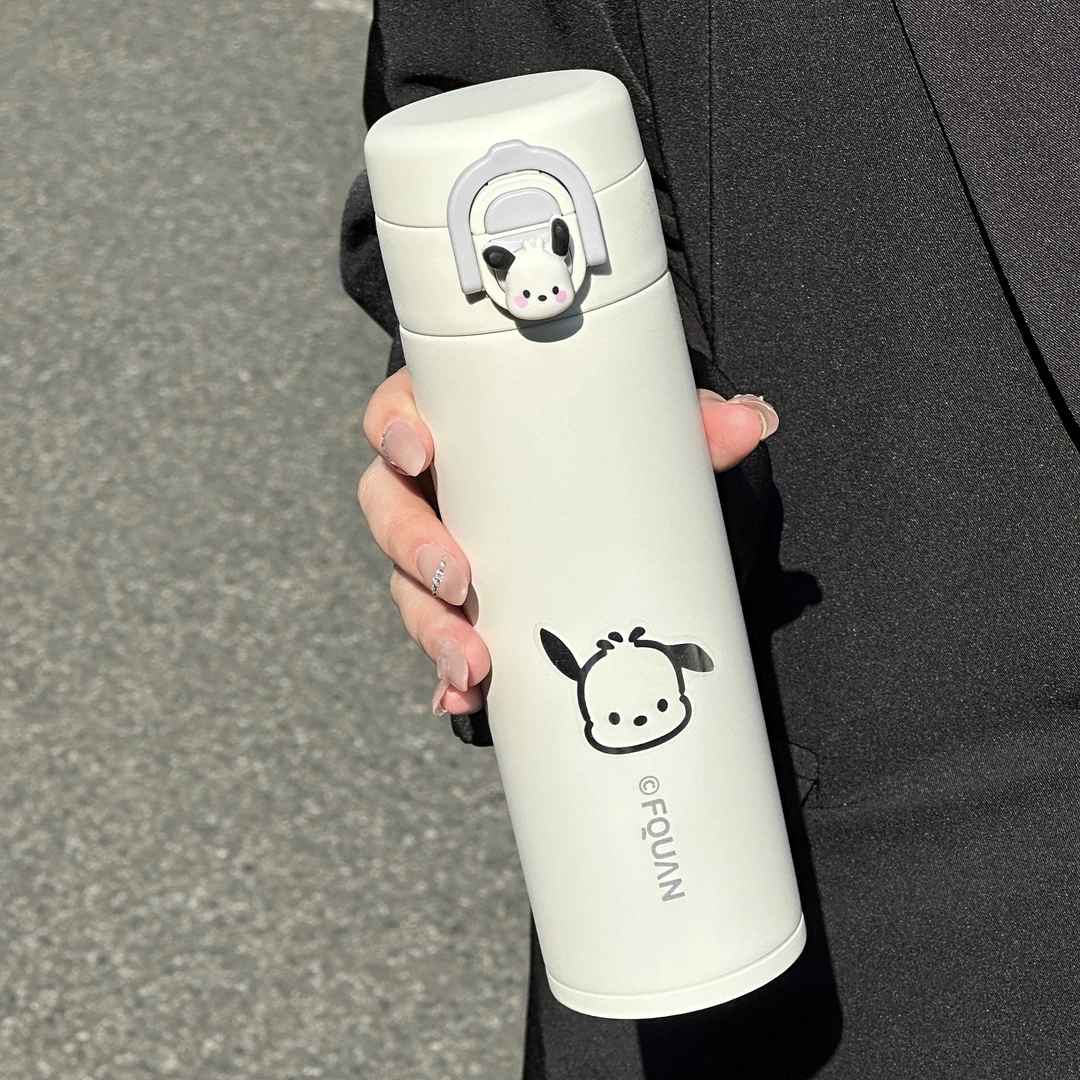 帕恰狗保温杯带吸管直饮口不锈钢杯子手提便携少女高颜值水杯