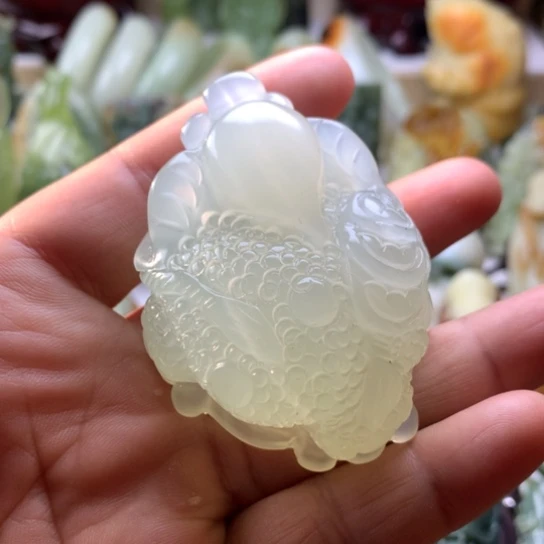 蛇纹石玉未镶嵌岫玉手把件
