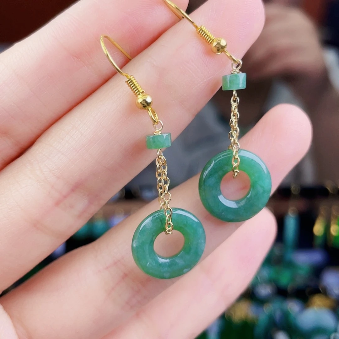 翡翠未镶嵌耳饰饰品