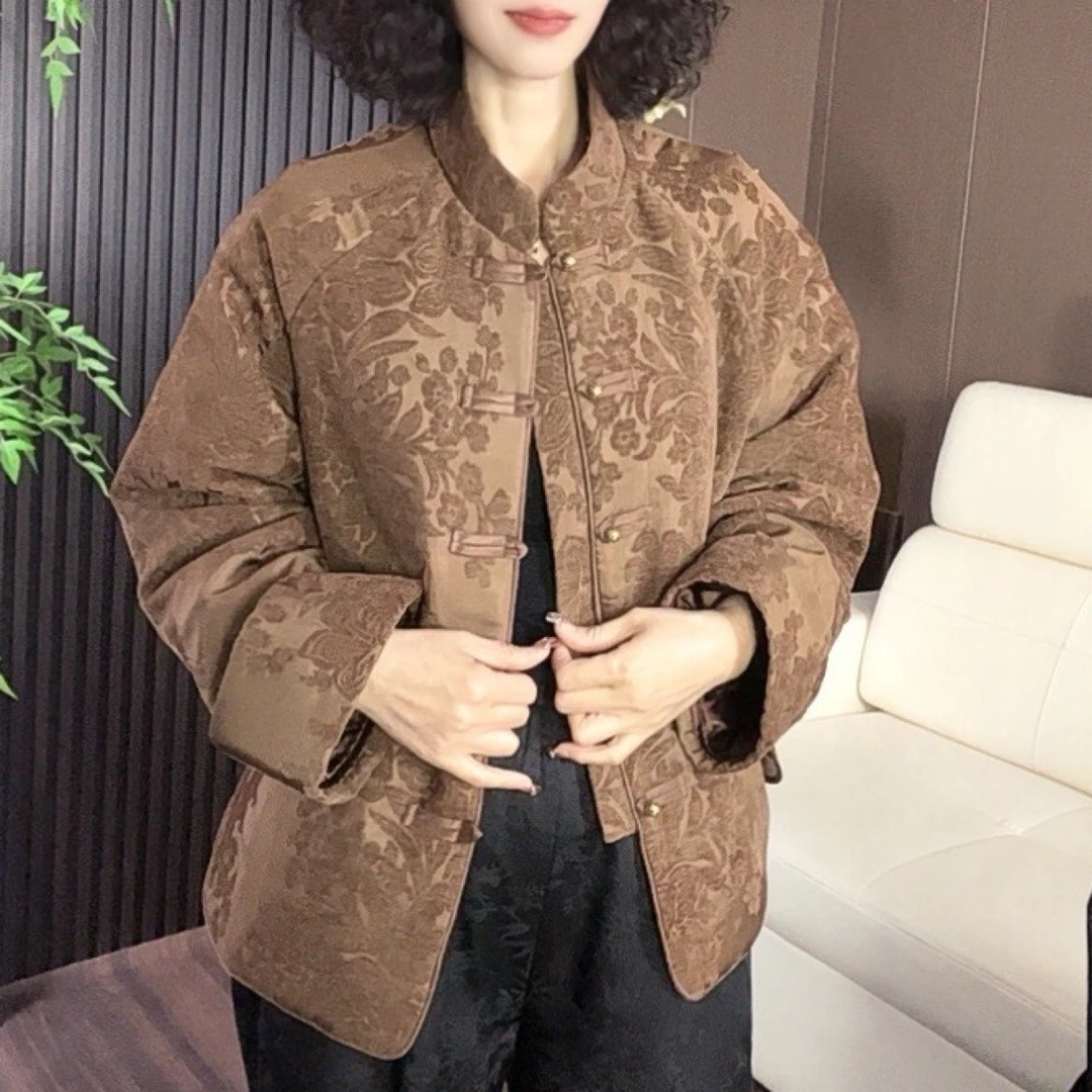 （芳华绝代）复古时尚加棉保暖立领外套