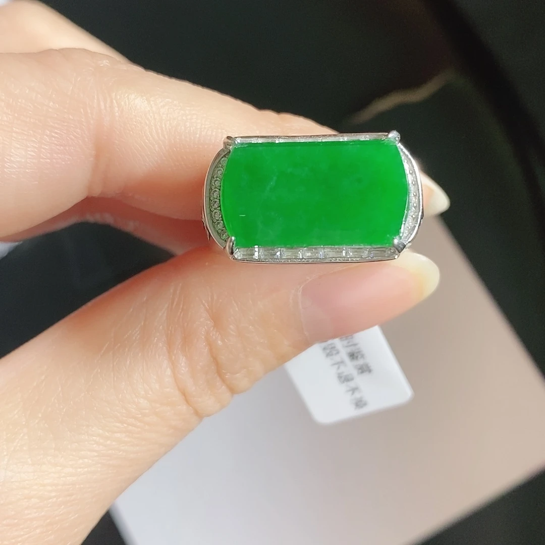 翡翠银S925镶嵌戒指