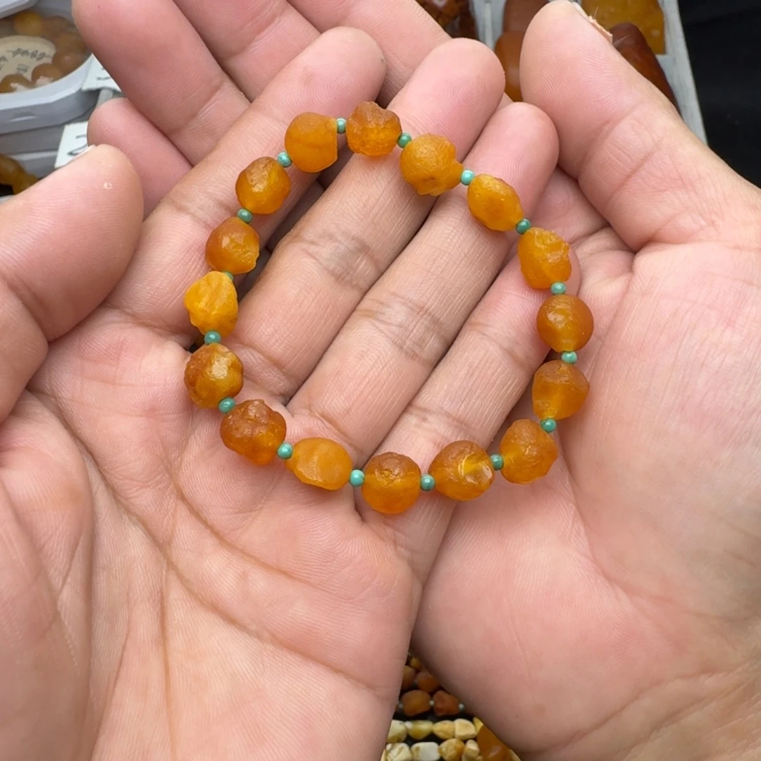 裸石琥珀未镶嵌天然蜜蜡手串