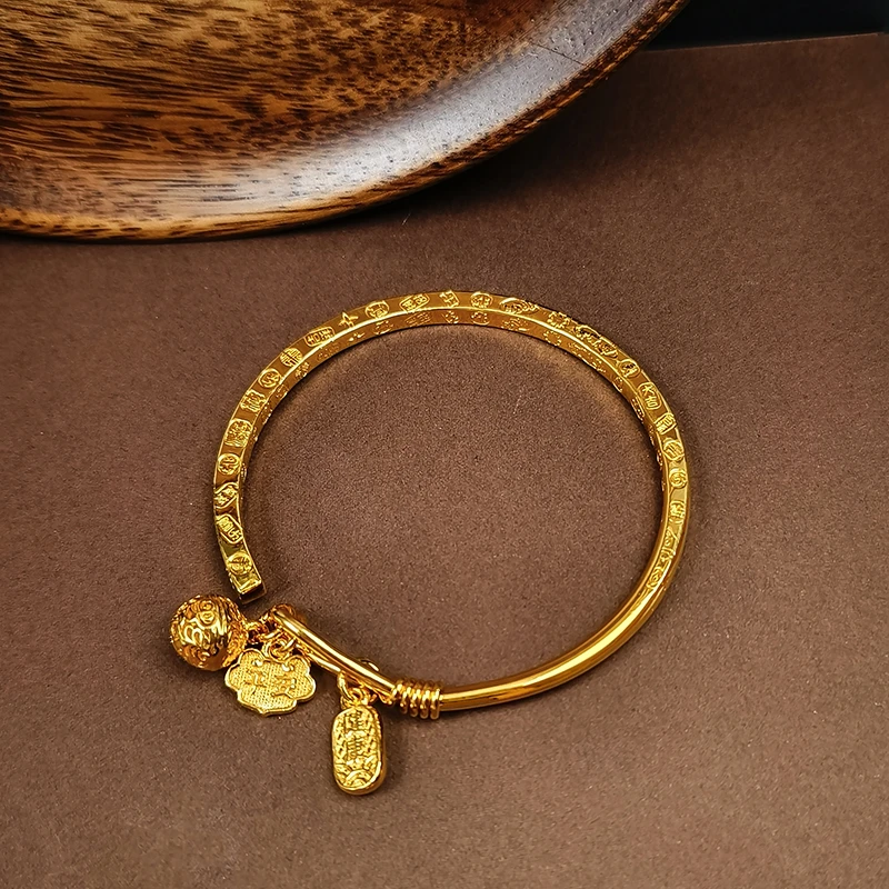 足银手镯 999吉言宫铃手镯浮雕古法工艺轻奢时尚不掉色女款民族风