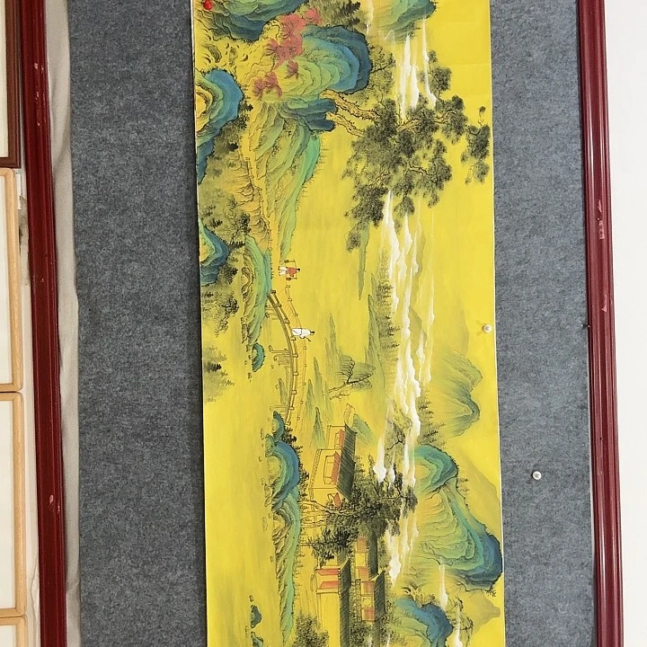 国画手绘国画访友图