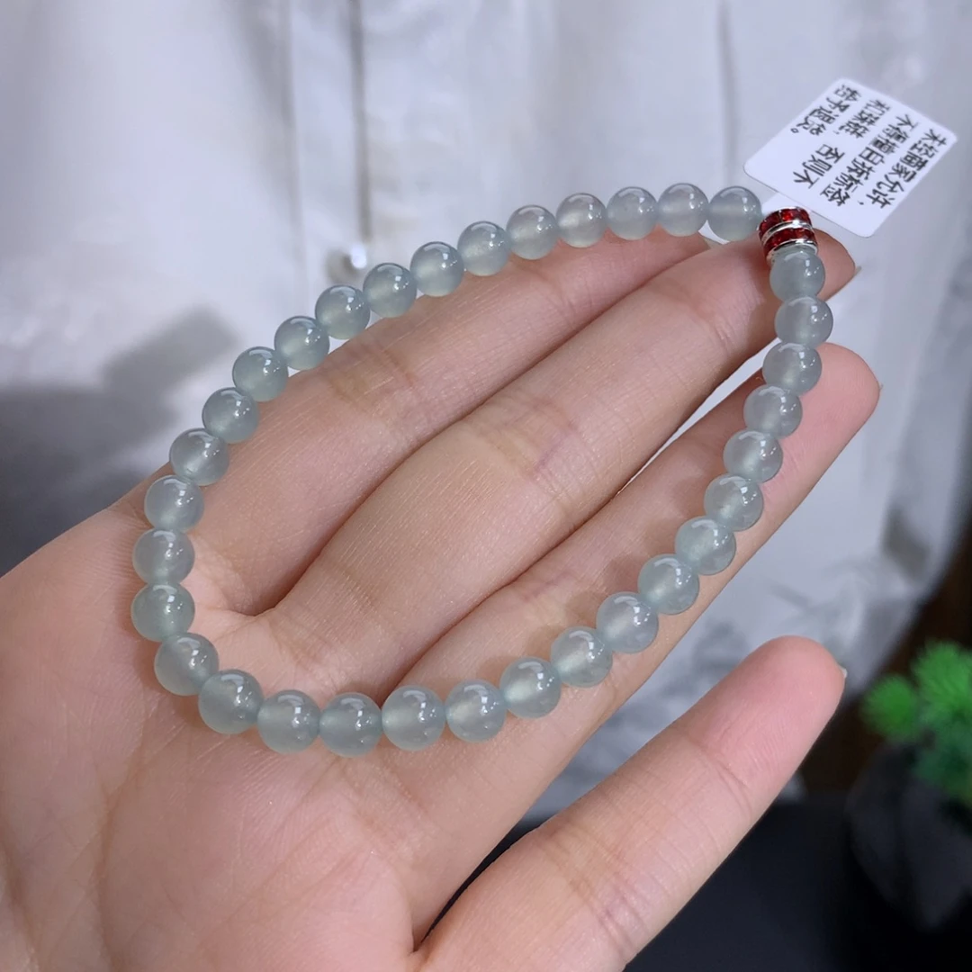 未镶嵌手串翡翠卡5.3冰润胶蓝底