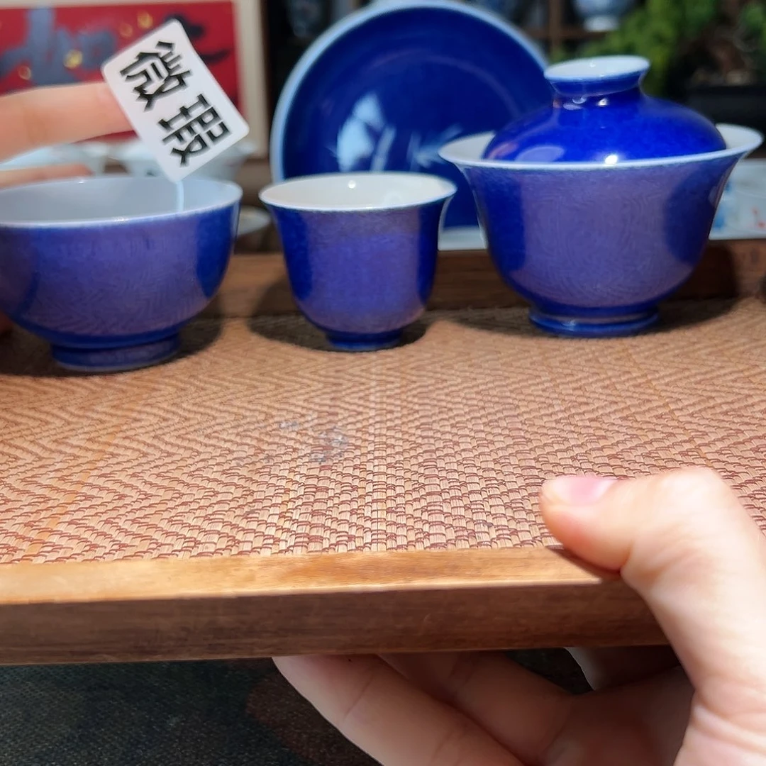 【闪购商品】微瑕洒蓝 盖碗