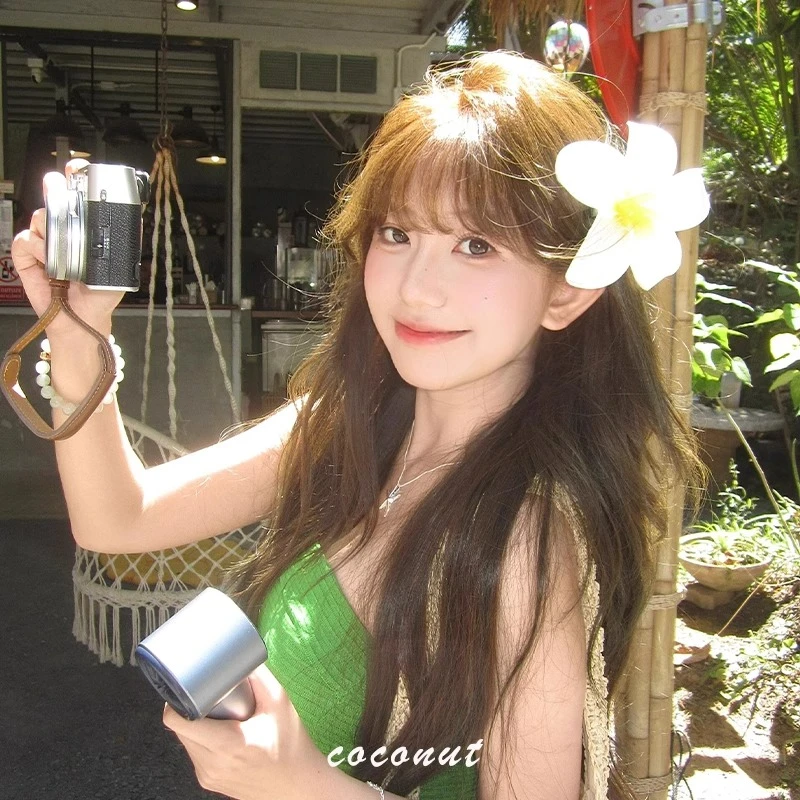 夏季氛围感鸡蛋花发夹海边度假风发卡甜美仿真花朵拍照侧边夹头饰