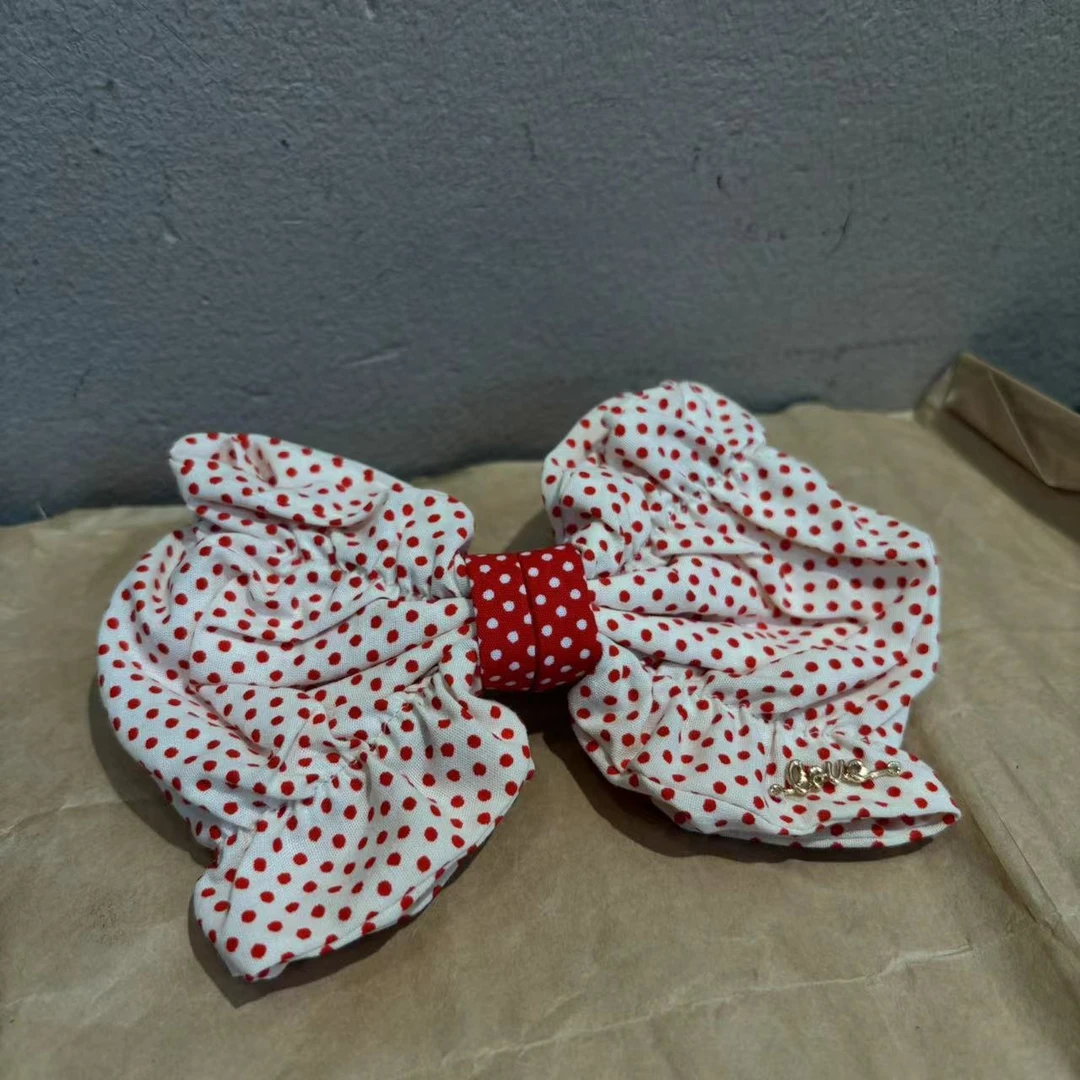 东大门时尚波点蝴蝶结弹簧夹发夹Y1333