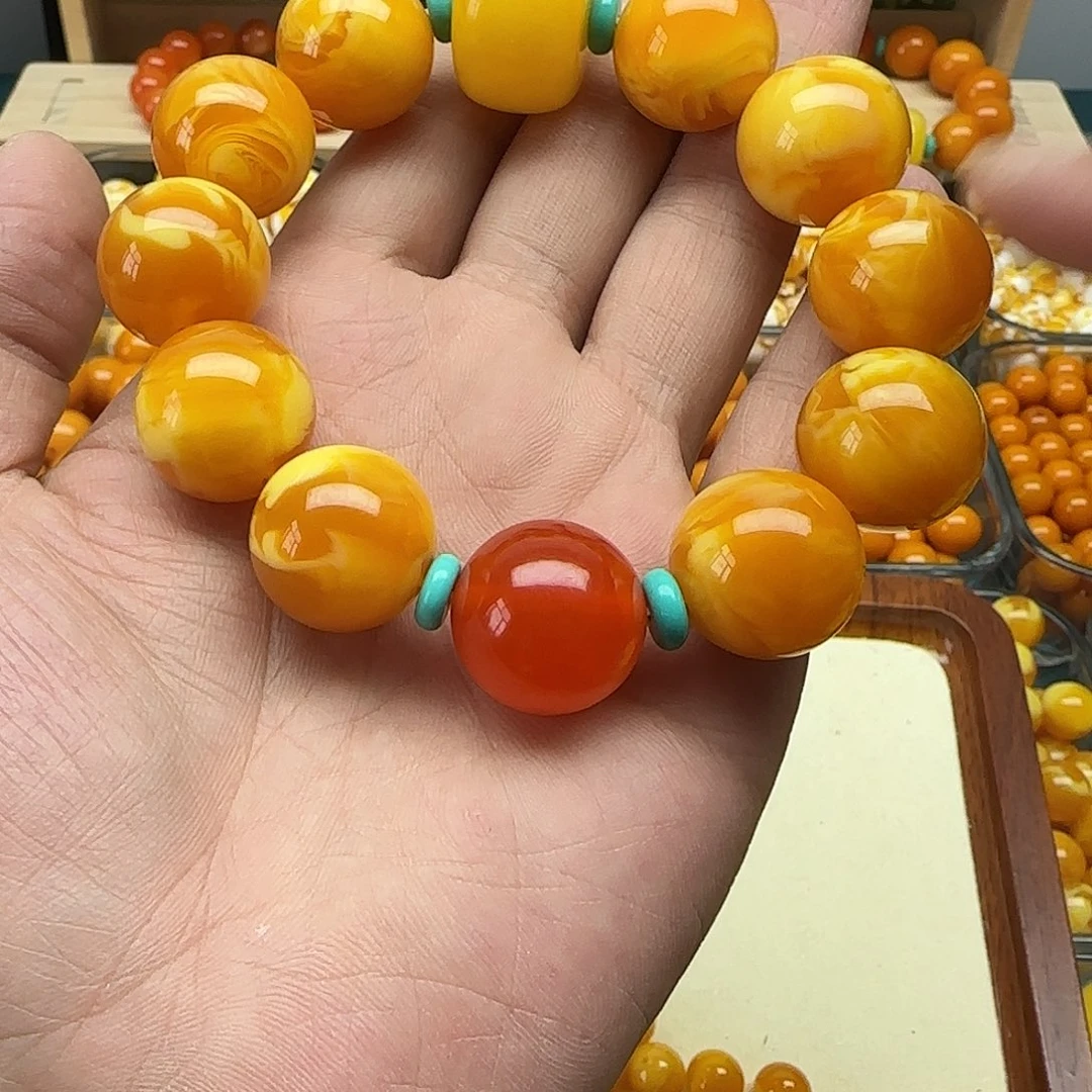 宝***子精品老蜡素串搭配一条