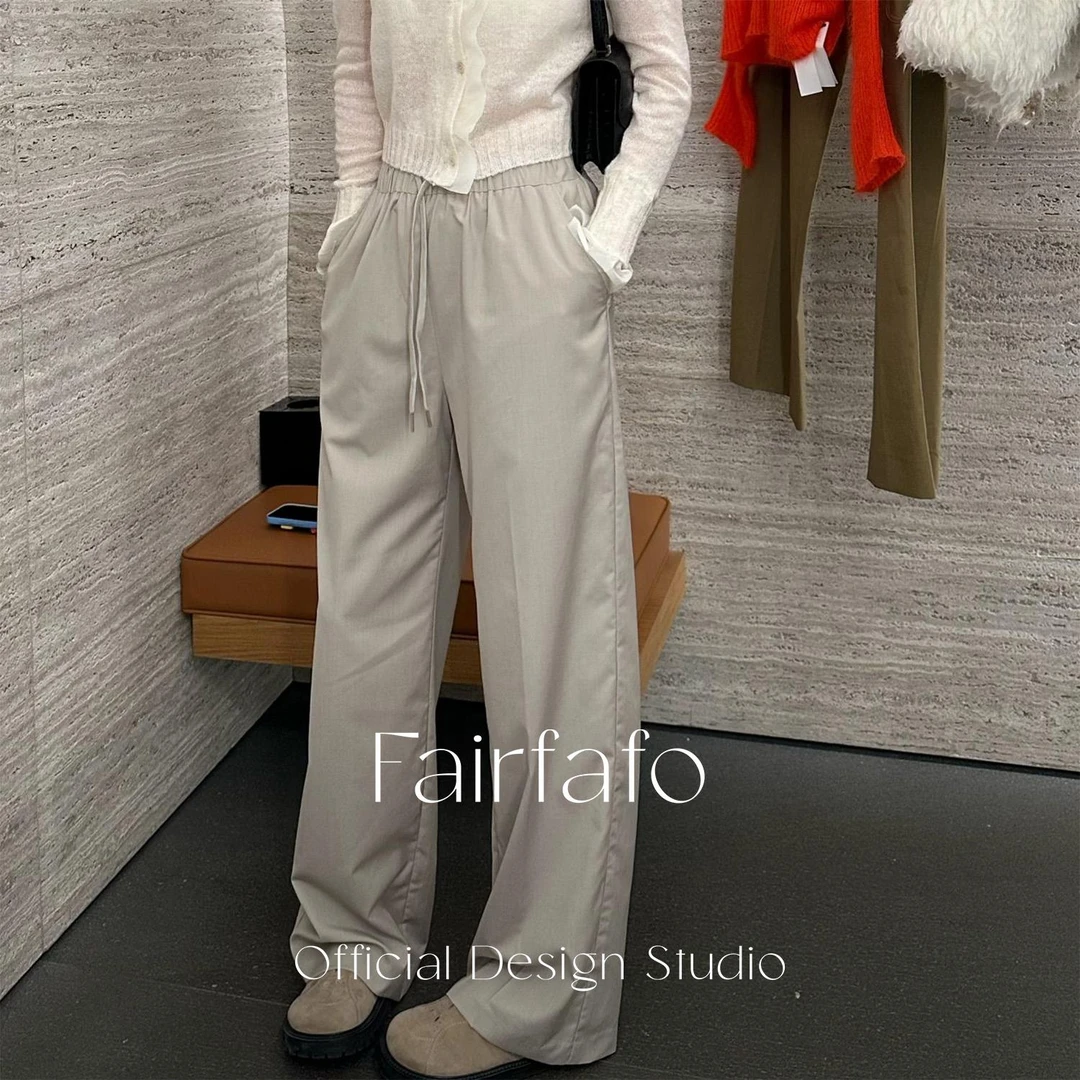 【抽绳直筒休闲裤】YSKZ57318宽松休闲百搭直筒垂感休闲裤