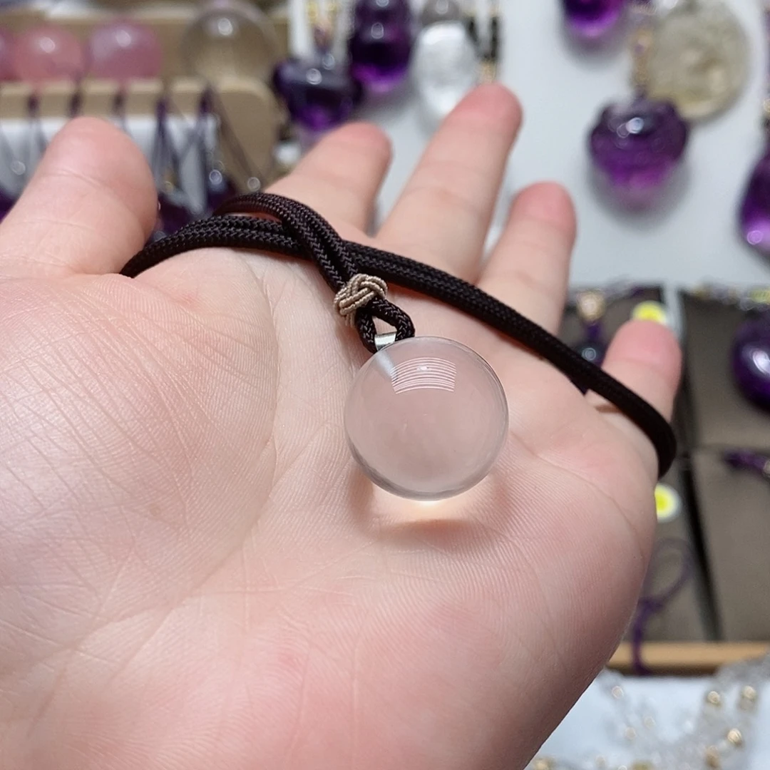 白水晶吊坠卡19银S925镶嵌水晶