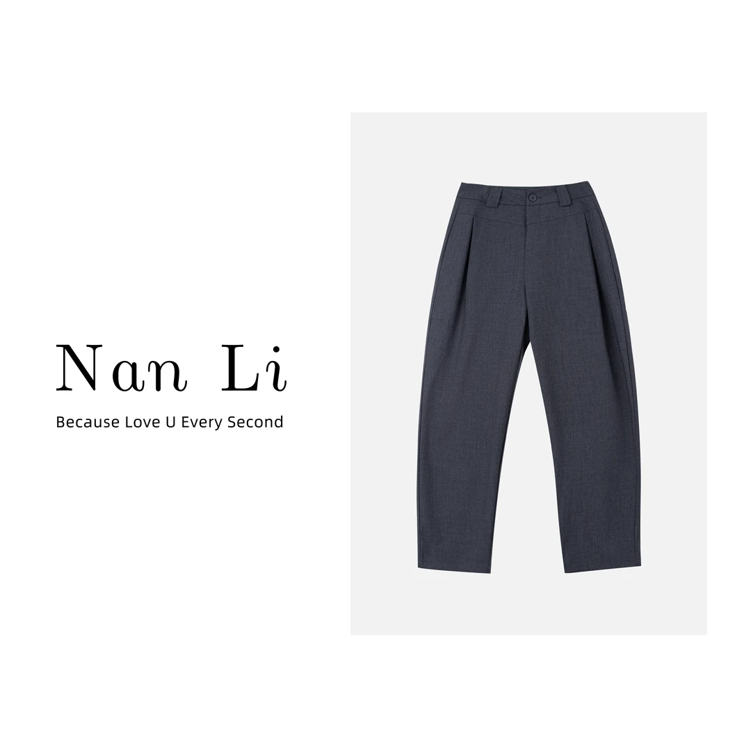 NanLi 配腰带线条立体感休闲裤早春垂感舒适度高时尚宽松【8109】