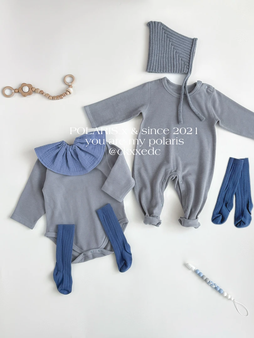 铁石灰德绒 | 德绒棉婴儿新生儿男女宝冬季保温包屁连体衣