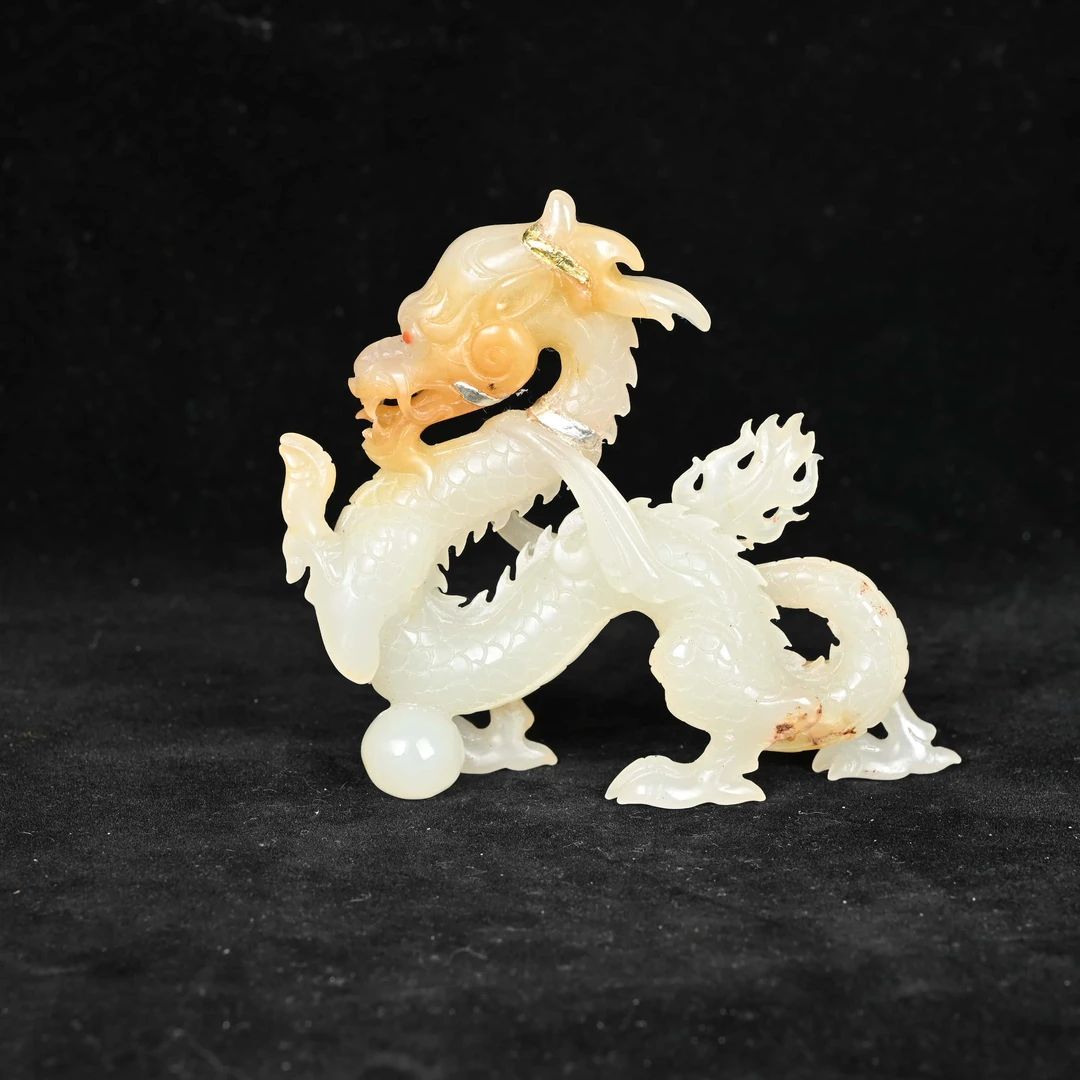 清代错金银龙形摆件/LC.051A23/集萃斋