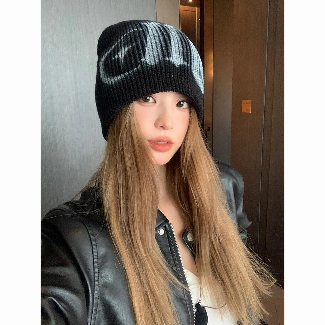 秋冬显脸冷帽韩版针织秋冬季百搭子女帽子毛线帽护耳时尚洋气保暖