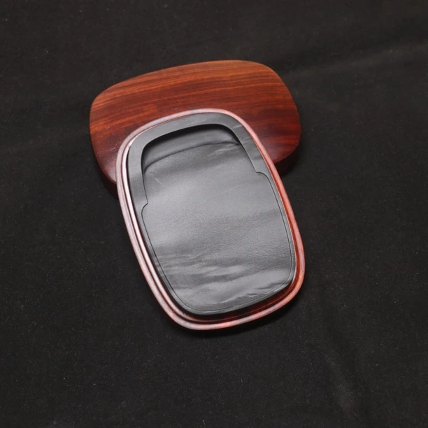 眉纹下坑青琅玕椭圆门字小歙砚实用下发均衡砚台10.3×7×1.1cm