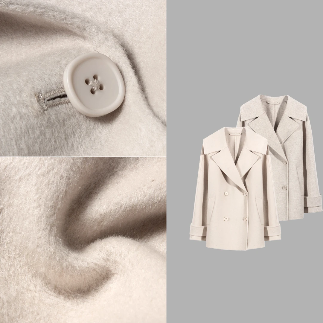 凯特丝蓓143#冬季厚款时尚双面呢宽松毛呢大衣女