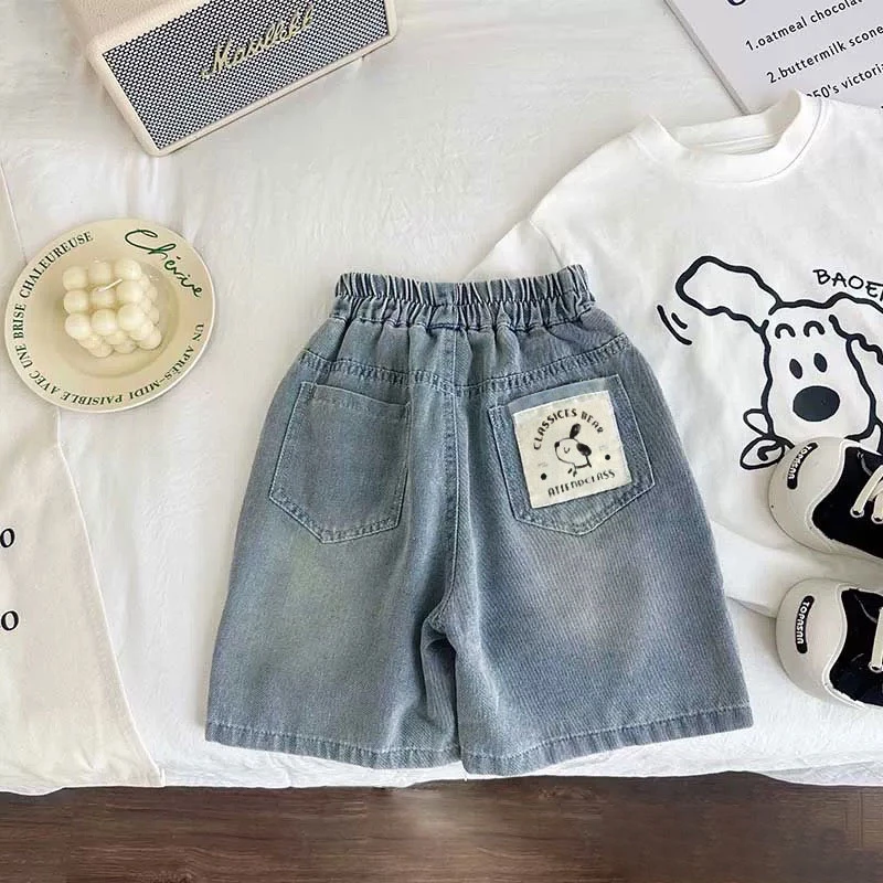 儿童牛仔裤2025夏季新款男童薄款透气韩版时尚百搭休闲牛仔裤短裤