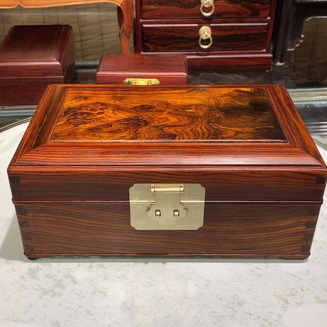 微凹黄檀（南美大红酸枝）独板首饰盒25/16/10