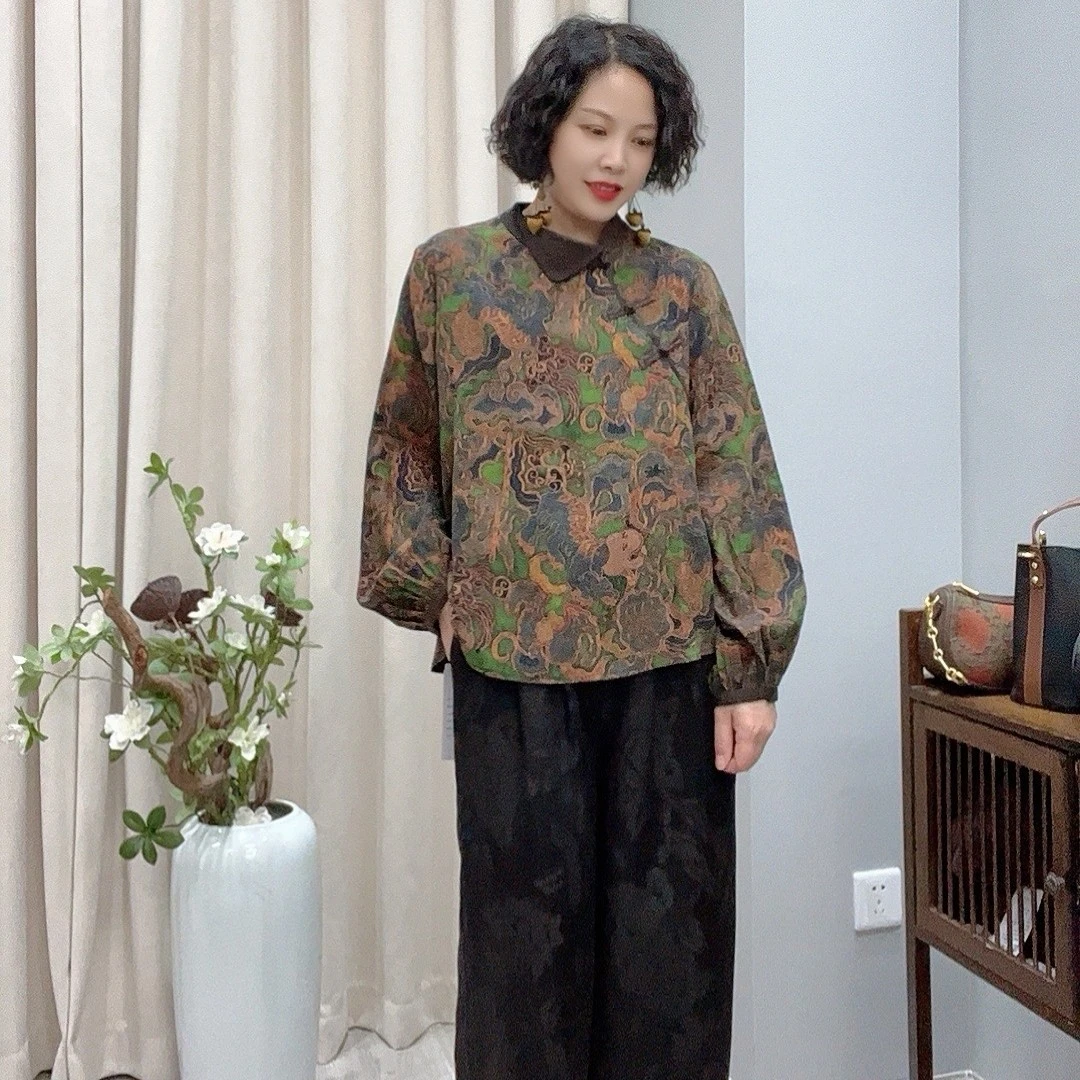 【恋蚕精选】100桑蚕丝香云纱斜门襟新中式国风上衣2358