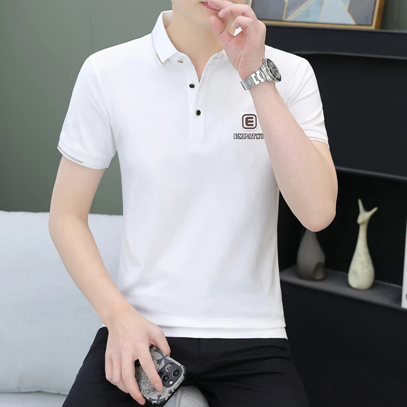 夏季冰感男士polo衫潮流韩版翻领t恤衫男休闲百搭ins潮牌男装半袖