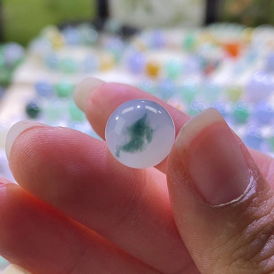 散珠翡翠展示勿拍缅甸翡翠a货卡11+飘花