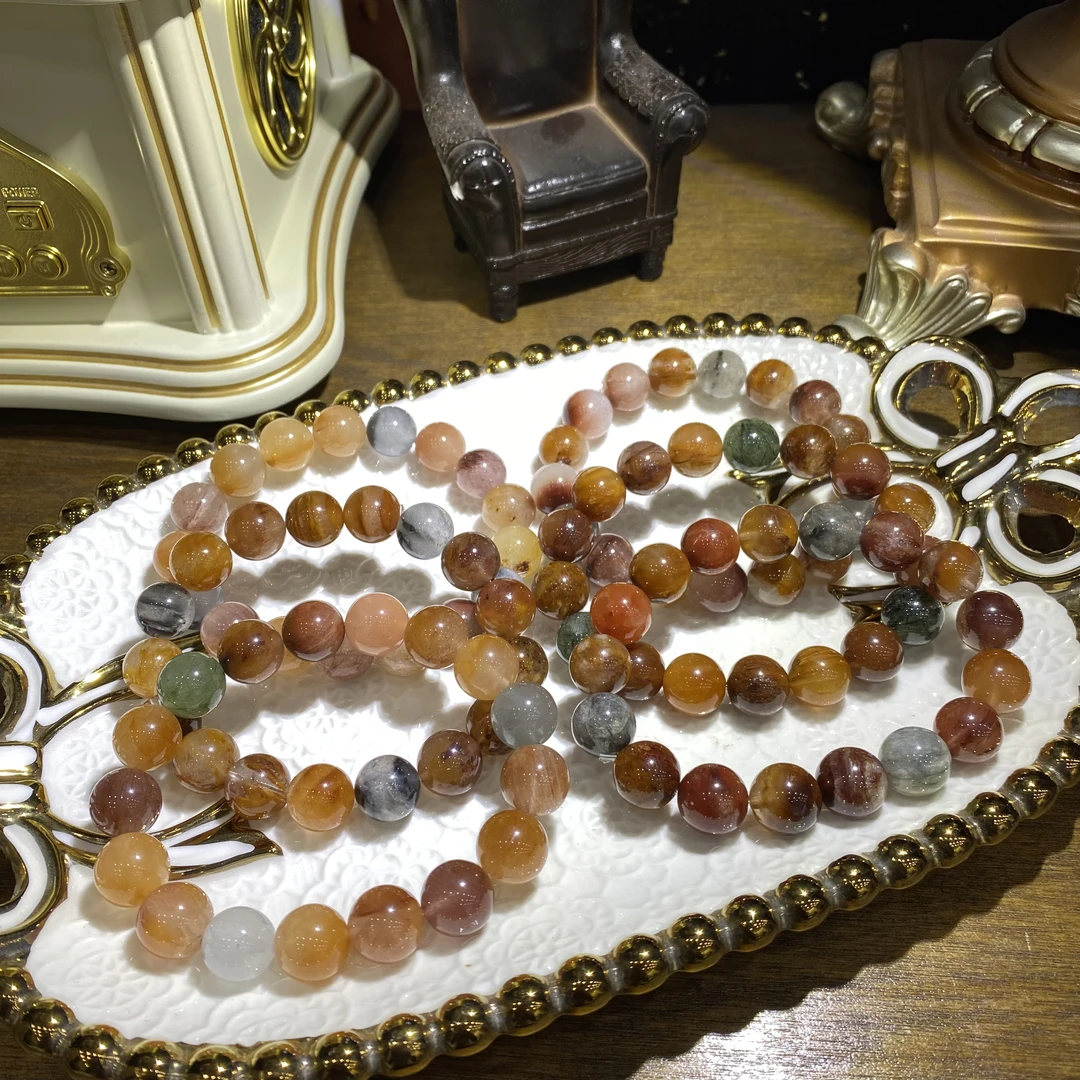 D886-天然高阶老矿彩兔毛水晶手串单圈 -多样性发其一