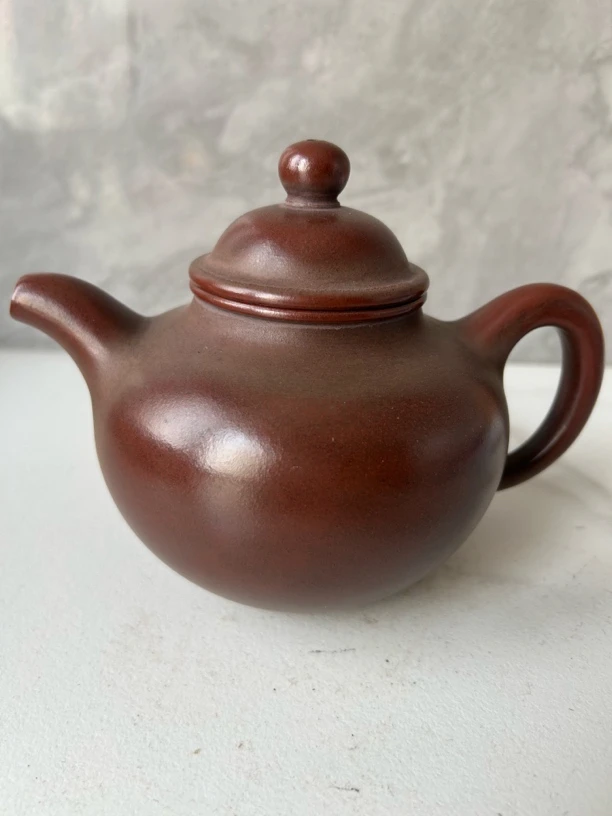 回流紫砂壶，500毫升红泥底槽清