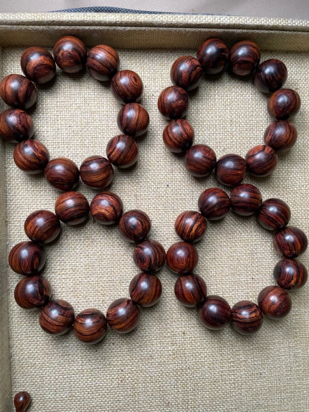 越南黄花梨头档【2.2手串紫油梨大黑线】降香黄檀/多样性发一