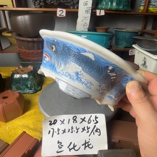 宜兴紫砂花盆贴花