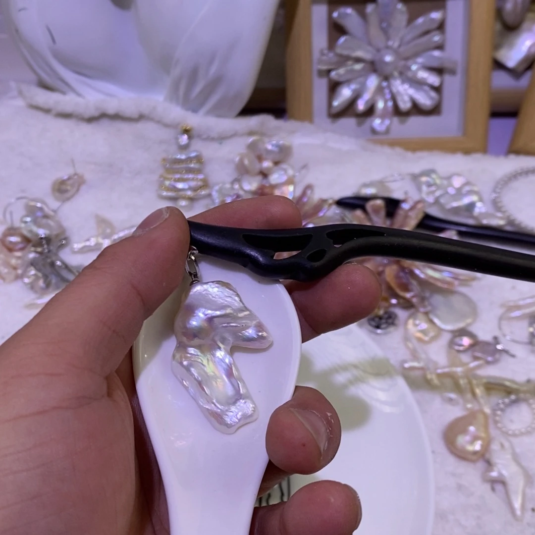 淡水珍珠发饰未镶嵌