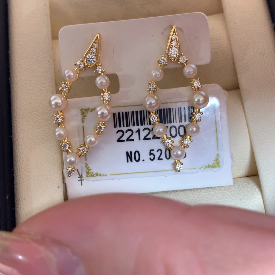 银S925镶嵌海水珍珠耳饰