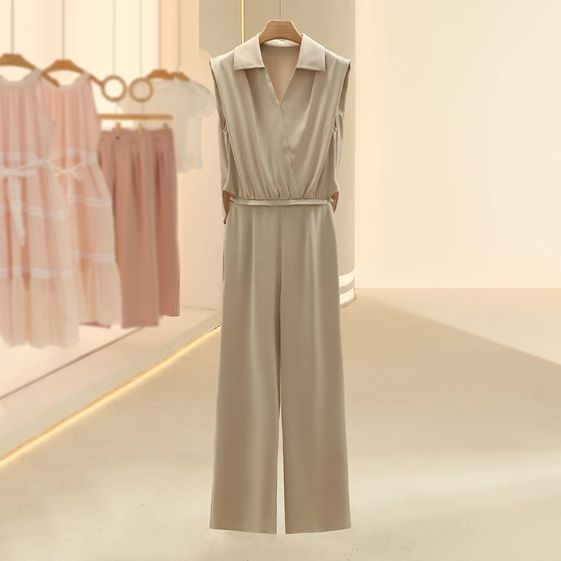 【ka】高级感复古精致干练时髦连体裤2025夏季新款专柜撤柜女装