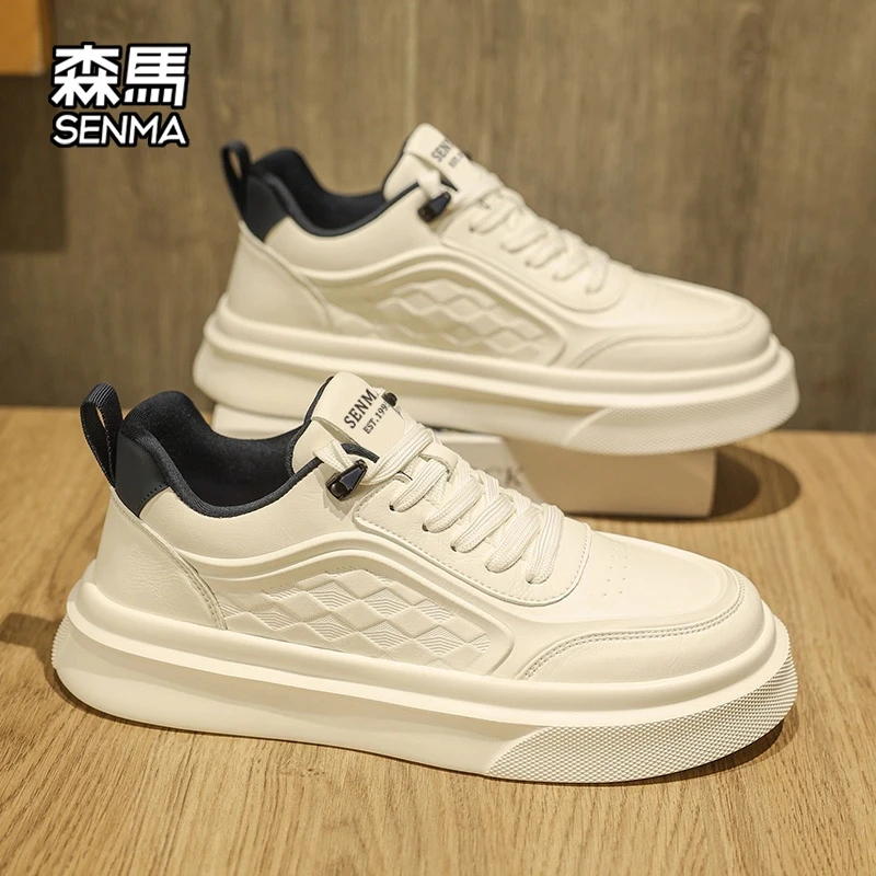 SENMA/森马春季厚底板鞋男款2025新款爆款时尚休闲鞋百搭小白鞋男