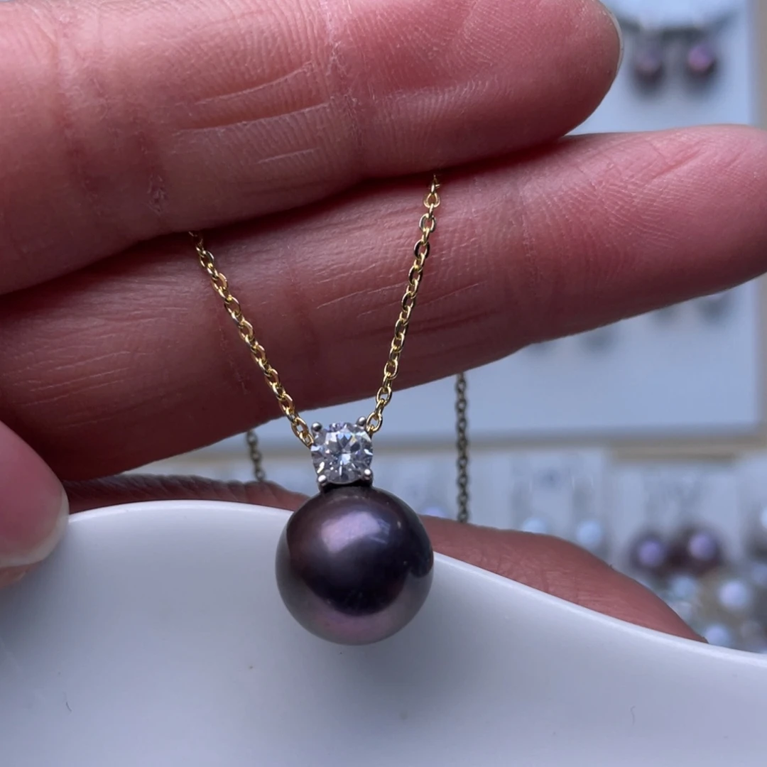 银S925镶嵌颈饰淡水珍珠