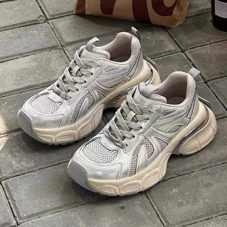 5868-6复古做旧潮流风厚底老爹鞋女2025春季新款休闲运动鞋百搭