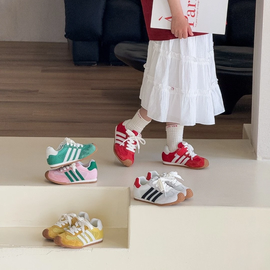 2025春夏新款儿童网面运动鞋韩版男童女童轻便透气单网休闲德训鞋