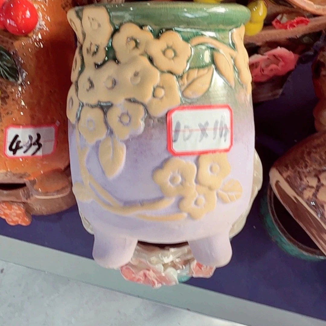 紫砂花盆粗陶 吃盆