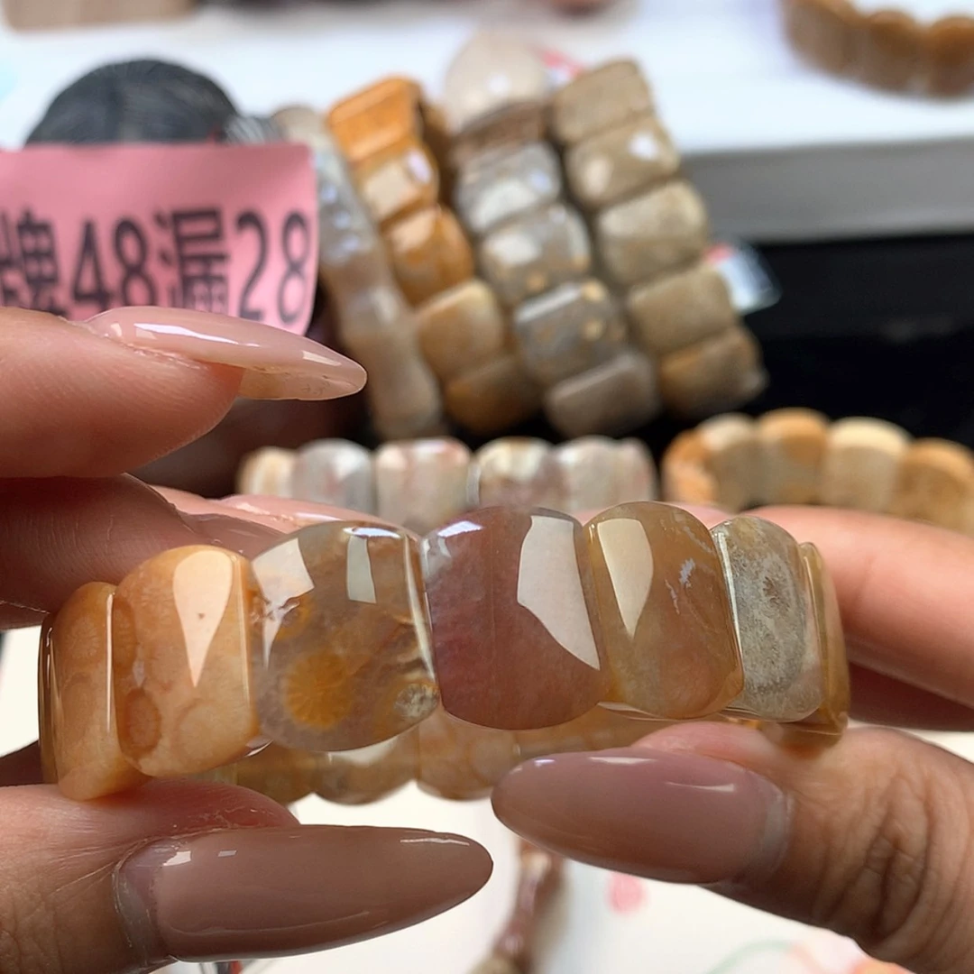 【闪购商品】颈饰未镶嵌硅化珊瑚（珊瑚玉）麦*喵