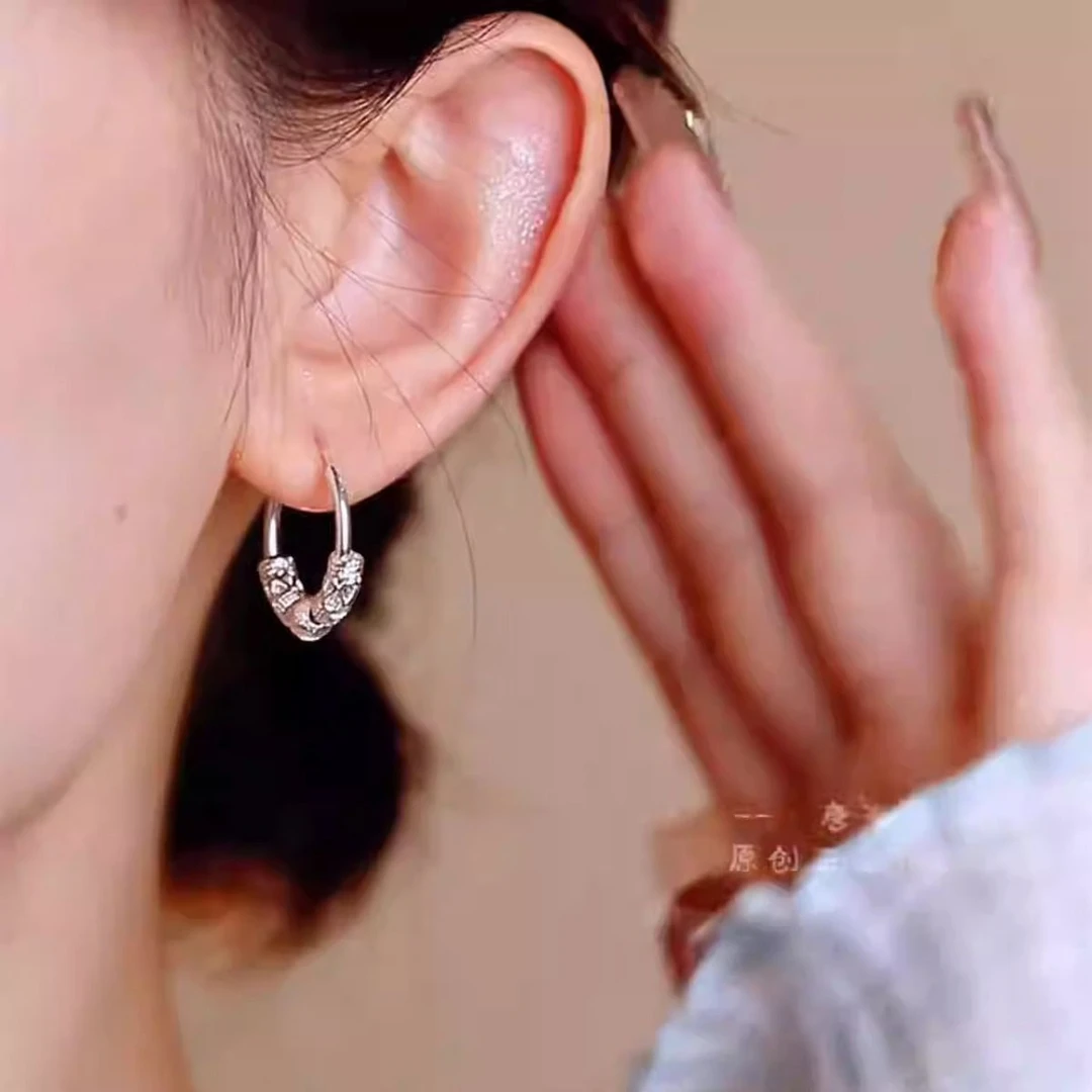 钛钢耳饰  【路路通耳环】时尚百搭正品保证复古轻奢气质素款ins